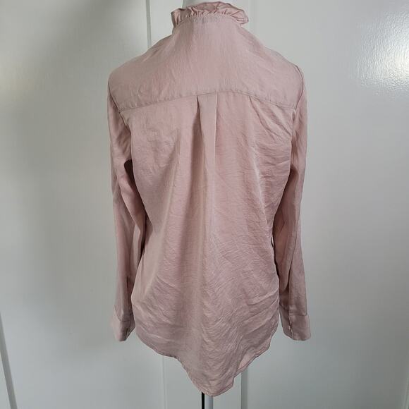 Express Size	M Slim Fit Portofino Shirt Pink Fabric Button Loop Closure Feminine - Picture 3 of 8